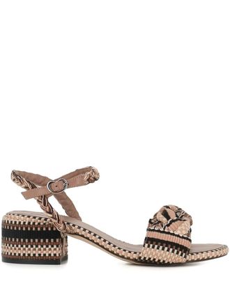 Amambaih Nora sandals - women - Fabric/Fabric/Calf Leather/Calf Leather - 37 - Neutrals