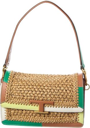 Tod's TodS Straw & Leather Shoulder Bag