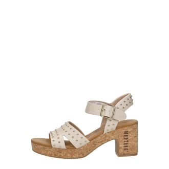 Mustang High Heel Sandalen - Dames - Sandalen met hakken - Wit - 39 EU - Schoenen