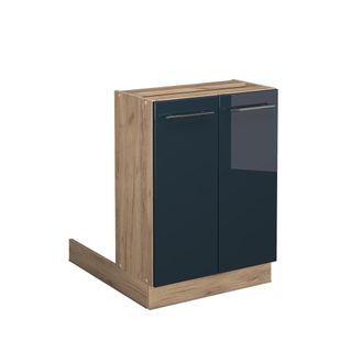 Vicco Isla De Cocina Fame-line, Azul Oscuro Alto Brillo, 60 Cm Sin Encimera