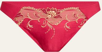 Lise Charmel Eblouissante Icone Embroidered Satin Thong