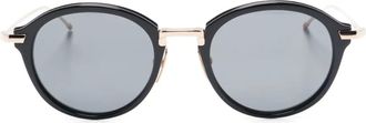 Thom Browne Zonnebril met rond montuur - Goud