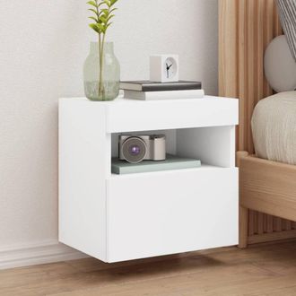 Berkfield Home TV Wall Cabinets with LED Lights 2 pcs White 40x30x40 cm | Size: 40 x 30 x 40 cm