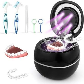 No Brand Limpiador Ultras&oacute;nico - Dispositivo De Limpieza - Limpieza De Joyas - Frecuencia De 42000 Hz - 180 Ml - Negro