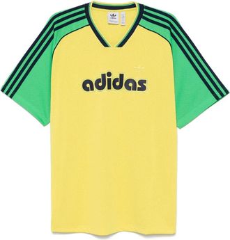 adidas logo-print T-shirt - men - Recycled Polyester - L - Yellow