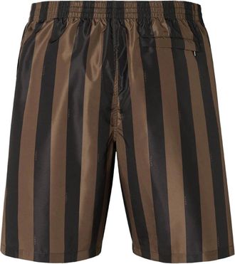 Fendi Bruine Zee Kleding met Elastische Taille - Heren - Strandmode - Bruin - L - Polyester - Badmode