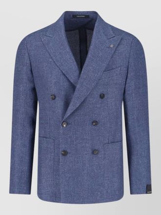 Tagliatore double breasted blazer textured fabric notch lapel
