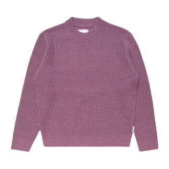 Edwin Nix Sweater - Heren - Ronde hals truien - Paars - M - Wol - Truien & Vesten