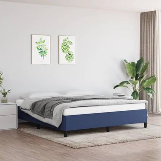 vidaXL Cama Sin Colch&oacute;n Tela Azul 160x200 Cm Vidaxl