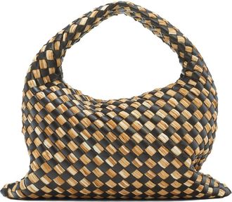 Bottega Veneta Small Hop Intrecciato Raffia & Leather Hobo Bag in Fondant/Natural at Nordstrom