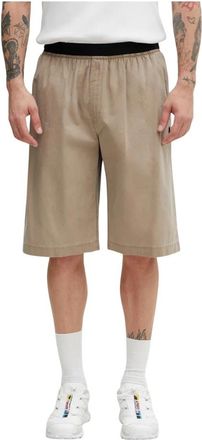 Maison Margiela Shorts met elastische tailleband - Heren - Korte Broeken - Beige - M - Katoen - Korte Broeken
