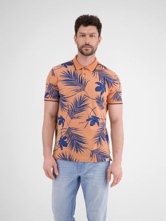 Lerros Poloshirt LERROS LERROS Modisches Poloshirt, sommerlich gemustert, Herren, Gr. XXL, pale papaya, 100% Baumwolle, Rundhals, Shirts Poloshirt