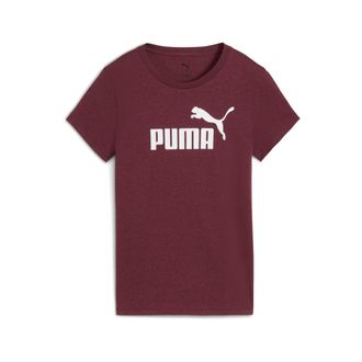 Puma T-Shirt PUMA ESS NO. 1 LOGO HEATHER TEE, Damen, Gr. M, rot (ruby shimmer heather), Jersey, Obermaterial: 100% Baumwolle, bedruckt, regular fit normal,