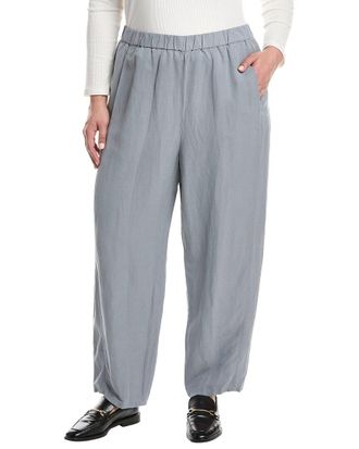 Eileen Fisher Plus Linen & Silk-Blend Ankle Lantern Pant