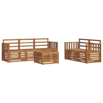 vidaXL Set Di Divani Da Esterno 6 Pz Naturale Legno Di Acacia Massello Vidaxl