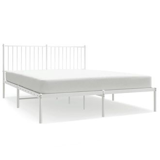 Berkfield Home Metal Bed Frame with Headboard White 160x200 cm