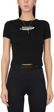 AMBUSH Logo Graphic Cropped T-Shirt - Dames - T-shirts - Zwart - L - Tops