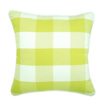 OEM Fundas Para Cojines De Sof&aacute; Homecentric De Cuadros Amarillo Verdoso Marfil, 35 X 35 Cm (14 X 14 Pulgadas), Paquete De 2 Unidades - Compatibles Con Cua