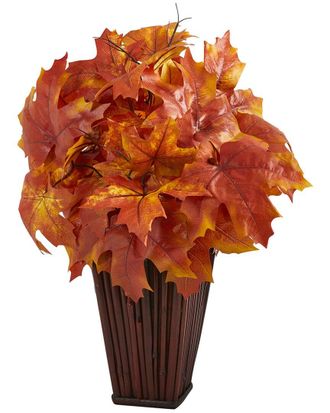 Nearly Natural 19In. Autumn Maple Leaf Artificial Plant In Decorative Planter