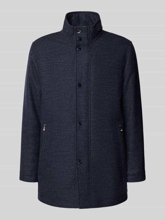 HUGO BOSS Regular Fit Wollmantel mit verstaubarer Kapuze Modell CAMRON in Marine, Gr&ouml;&szlig;e 102