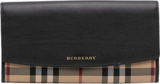 Burberry Pre-owned Wallet - Dames - Pre-owned - Zwart - Maat: ONE Size Leer
