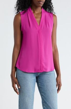 Nordstrom Rack V-Neck Sleeveless Woven Shell Top in Pink Wild Aster at Nordstrom Rack, Size X-Small