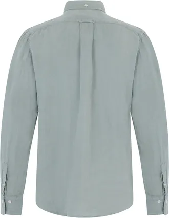 GANT Mens Long-Sleeve Linen Shirt Green