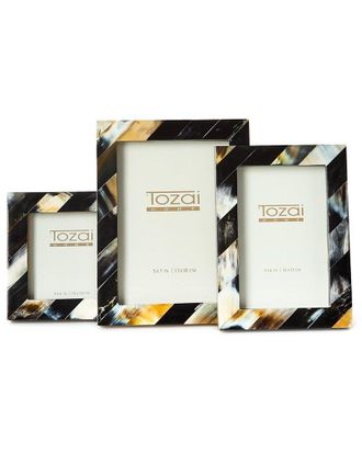 Two's Company Set Of 3 Horn Photo Frames