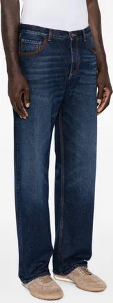 Etro Faded Cotton Jeans - Navy