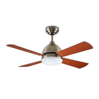 Netlighting Borneo Ceiling Fan E27 Patina Teak in Brown