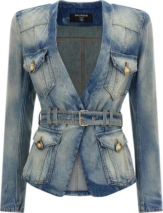Balmain Mujer, Chaquetas, Azul, Talla: S