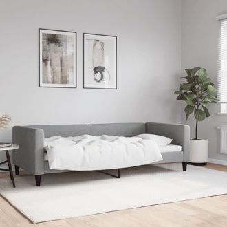 vidaXL Sof&aacute; Cama Sin Colch&oacute;n Tela Gris Claro 90x200 Cm Vidaxl