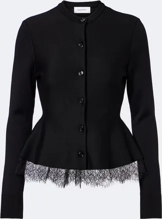 Alexander McQueen Cardigan peplum con pizzo