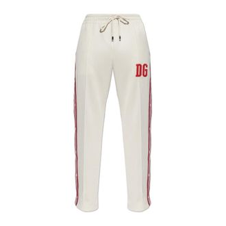 Dolce & Gabbana Pantalones de ch&aacute;ndal con logo bordado - Trousers - Hombre - Beige - L