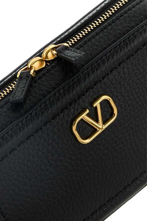 Valentino Garavani Womens Black Leather Vlogo Crossbody Bag Nero Calf - Bos Taurus Borse A Tracolla