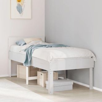 vidaXL Bed Frame without Mattress White 80x200 cm Solid Wood Pine vidaXL