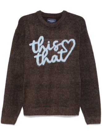 Thisisneverthat Trui met hart logo - Bruin