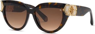 Philipp Plein SPP176M 0722 Womens Sunglasses Tortoiseshell Size 56