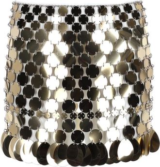Paco Rabanne Circular Metallic Sequins Linked Mini Skirt