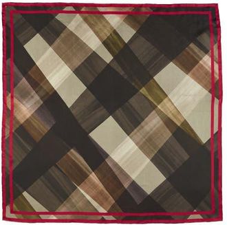 Kinross Cashmere Bias Plaid Print Scarf in Black Multi at Nordstrom
