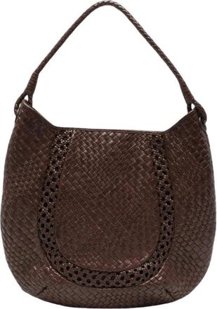 Ibeliv Lamia Geweven Schoudertas - Dames - Schoudertassen - Bruin - ONE Size - Leer - Tassen