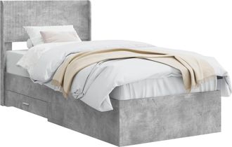 vidaXL Estructura De Cama Con Almacenamiento Y Cabecero Gris Hormig&oacute;n Vidaxl