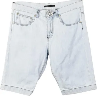 Christopher Kane Swarovski Crystal Button Denim Shorts Size 30