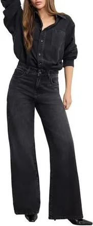 Good American Denim Jumpsuit in Black389 at Nordstrom Rack, Size X-Small