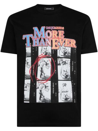 Dsquared2 T-shirt met print - Zwart