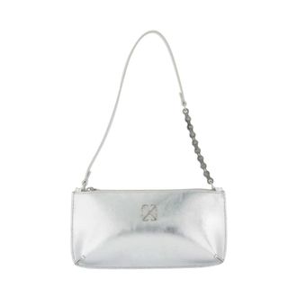 Off-white Jitney Schoudertas - Dames - Tassen - Grijs - Maat: ONE Size Leer