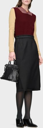 Maison Margiela Wool Skirt With Raw Finish, Womens, Black