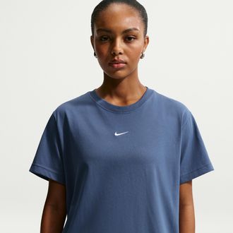 Nike Womens Nike Sportswear Classic Oversized T-Shirt in Blue | IH7601-461