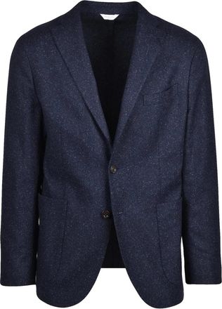 Boglioli Blue Stretch Virgin Wool-Blend Tailored Jacket