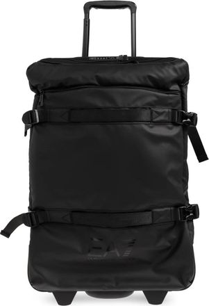Emporio Armani Koffer met logo - unisex - Handbagage koffer - Zwart - ONE Size - Polyester - Koffers